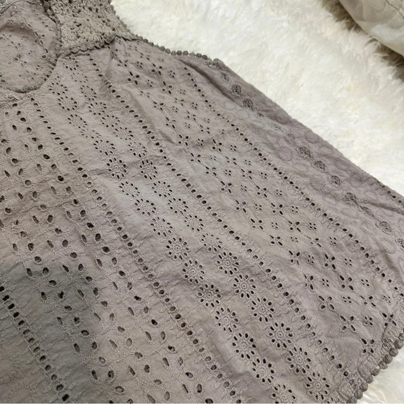 Joie | Eyelet Crochet Tank Top in Stone color | Size: Large - Picture 3 of 8